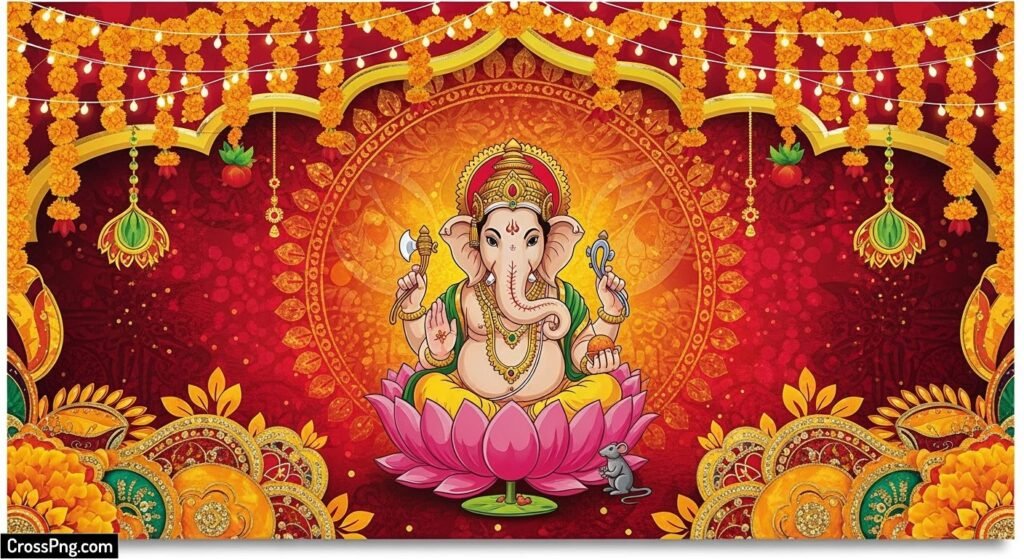Ganpati decoration background banner image 2