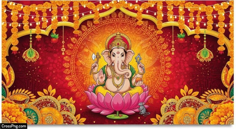 Ganpati decoration background banner image 2