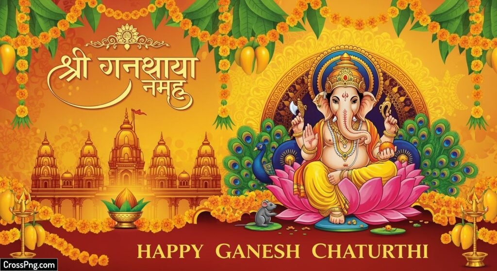 Ganpati decoration background banner image 3