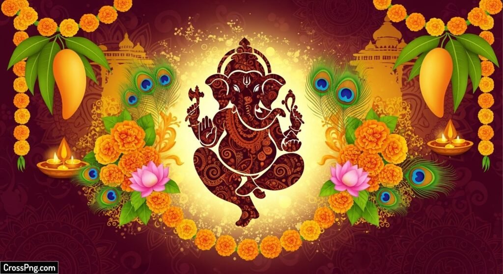 Ganpati invitation background hd image 3