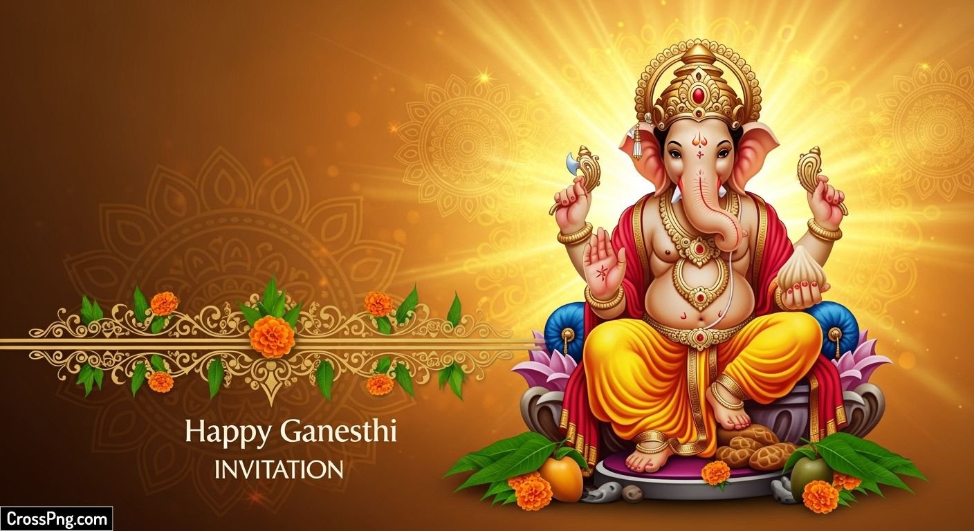 Ganpati invitation background hd image