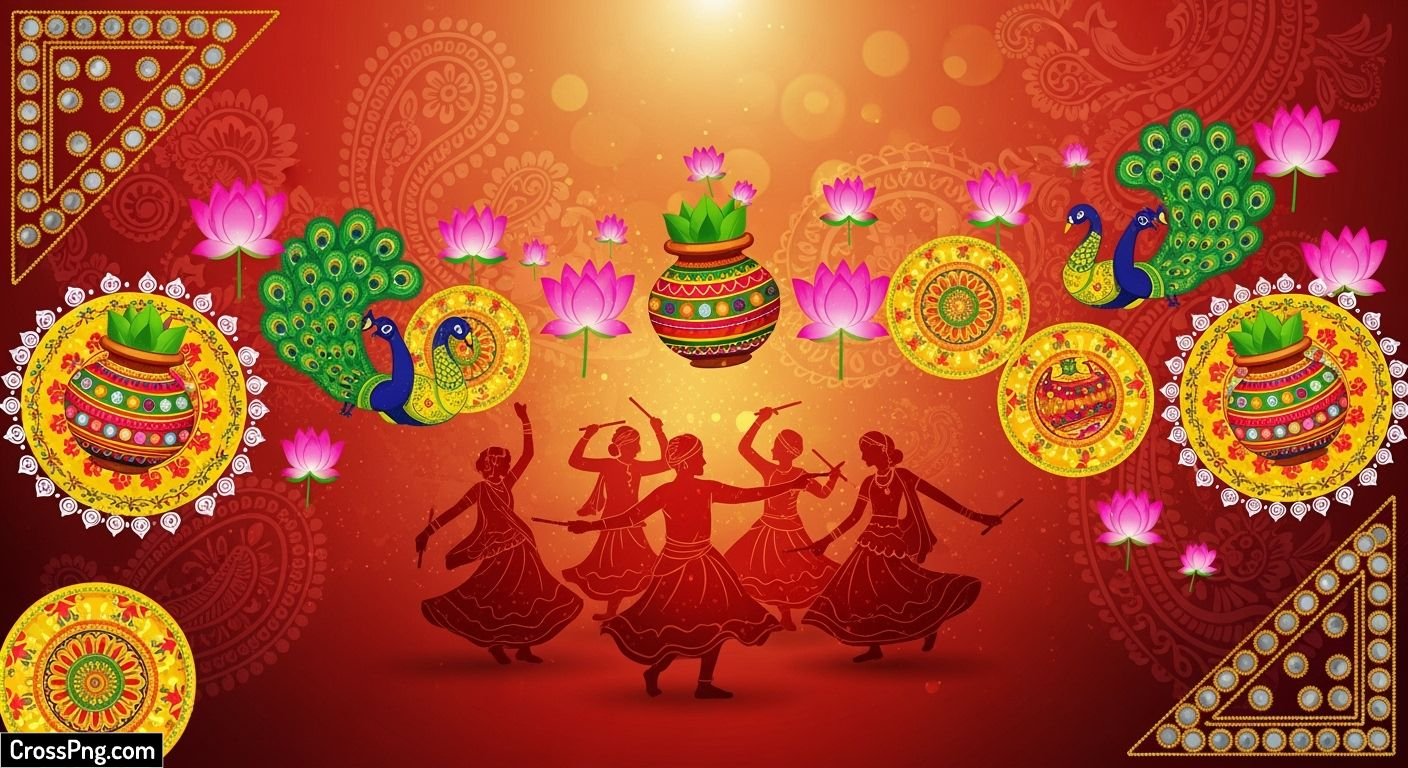 Garba invitation card background image 3