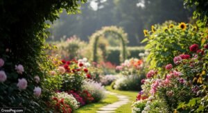 Garden blurred background image