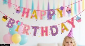 Girl birthday banner background image 2
