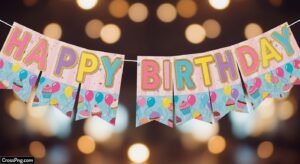 Girl birthday banner background image