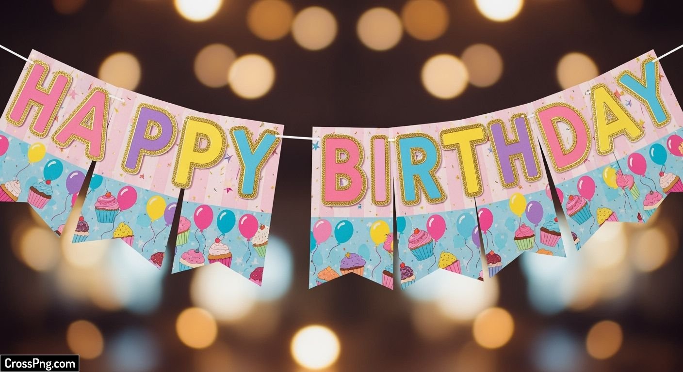 Girl birthday banner background image