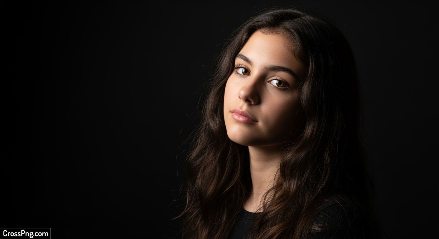 Girl black background image