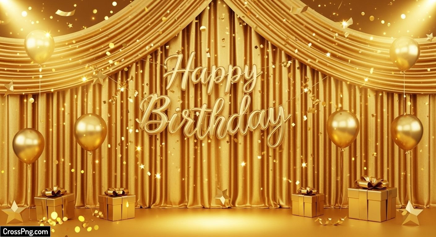 Gold birthday background image 2