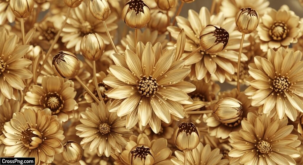 Gold flower background image 3