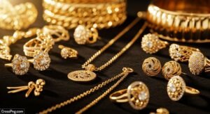 Gold jewellery background image