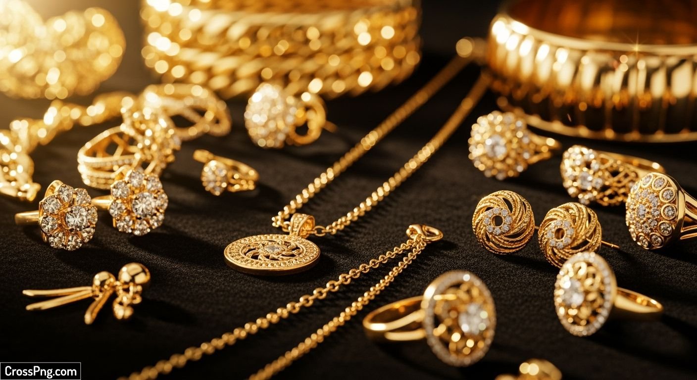 Gold jewellery background image