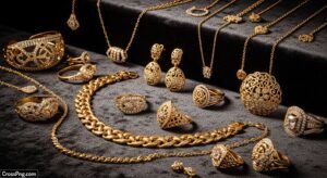 Gold jewellery background image 2