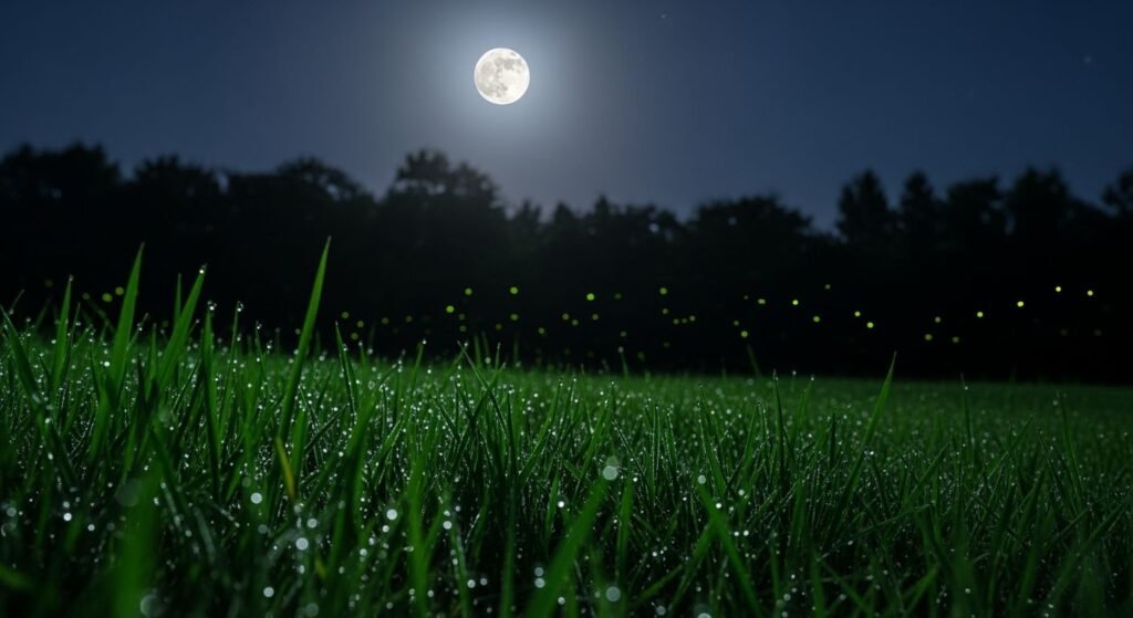 Grass background at night image 2