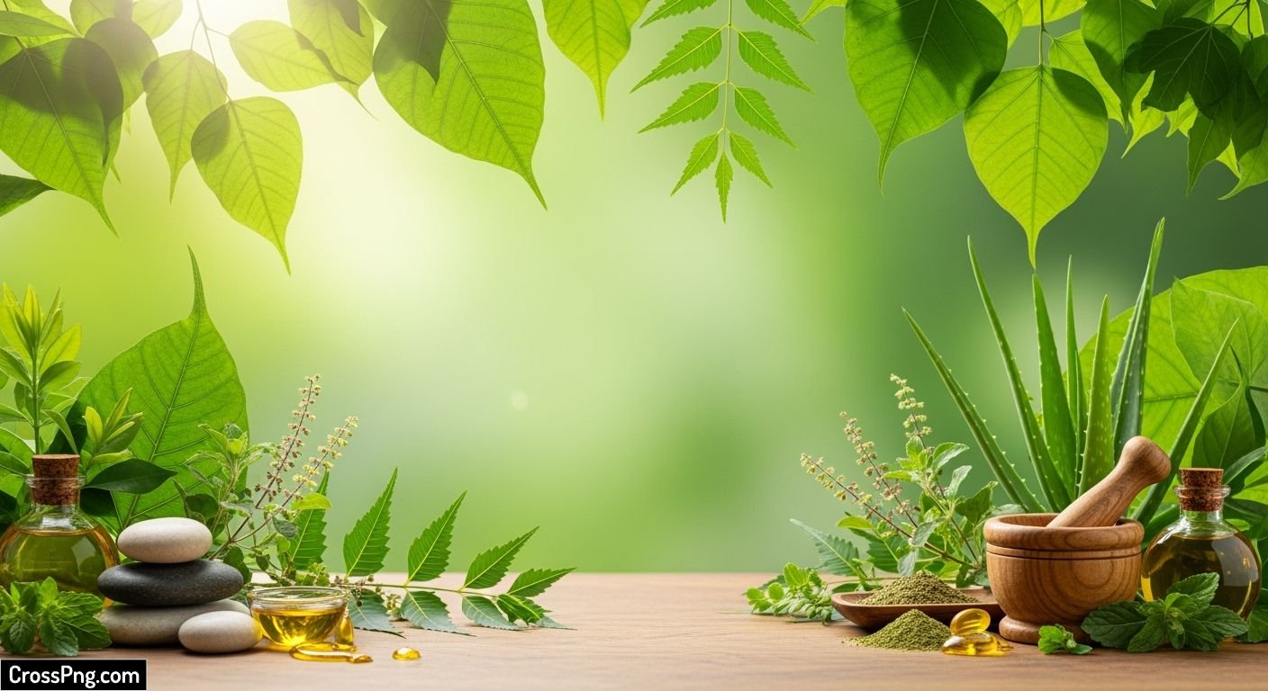 Green ayurveda background image 3