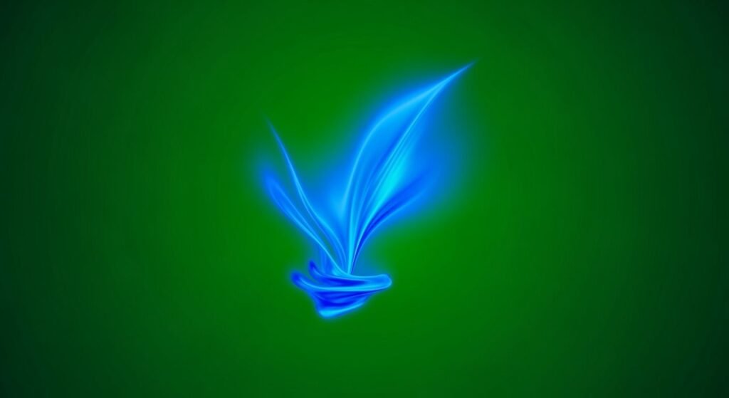 Green background blue image 2