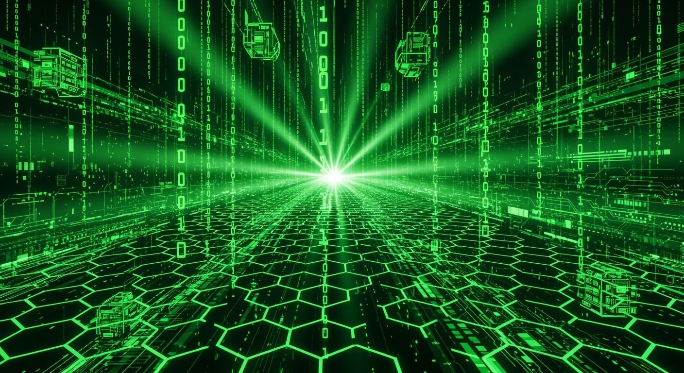 Green cyber background gif image