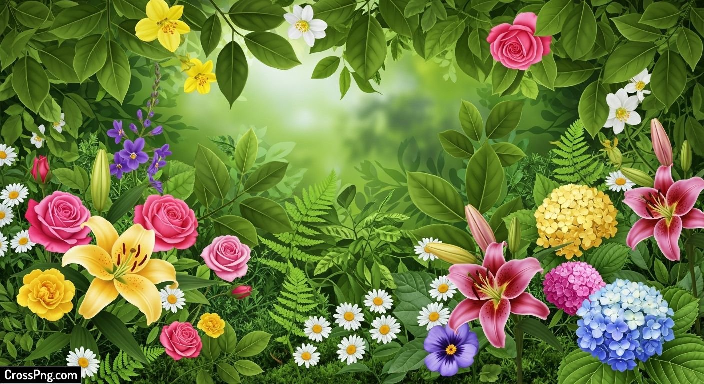 Green floral background image