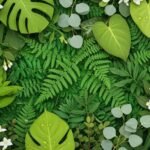 Green floral background image