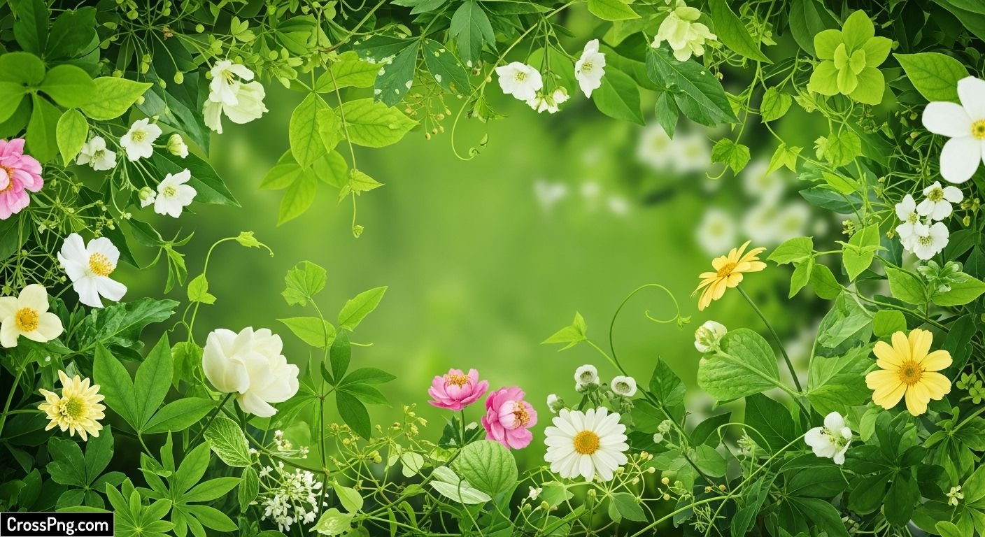 Green floral background image 2