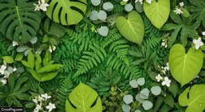 Green floral background image