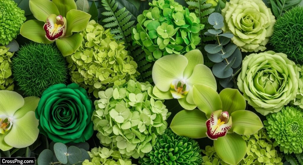 Green flower background image