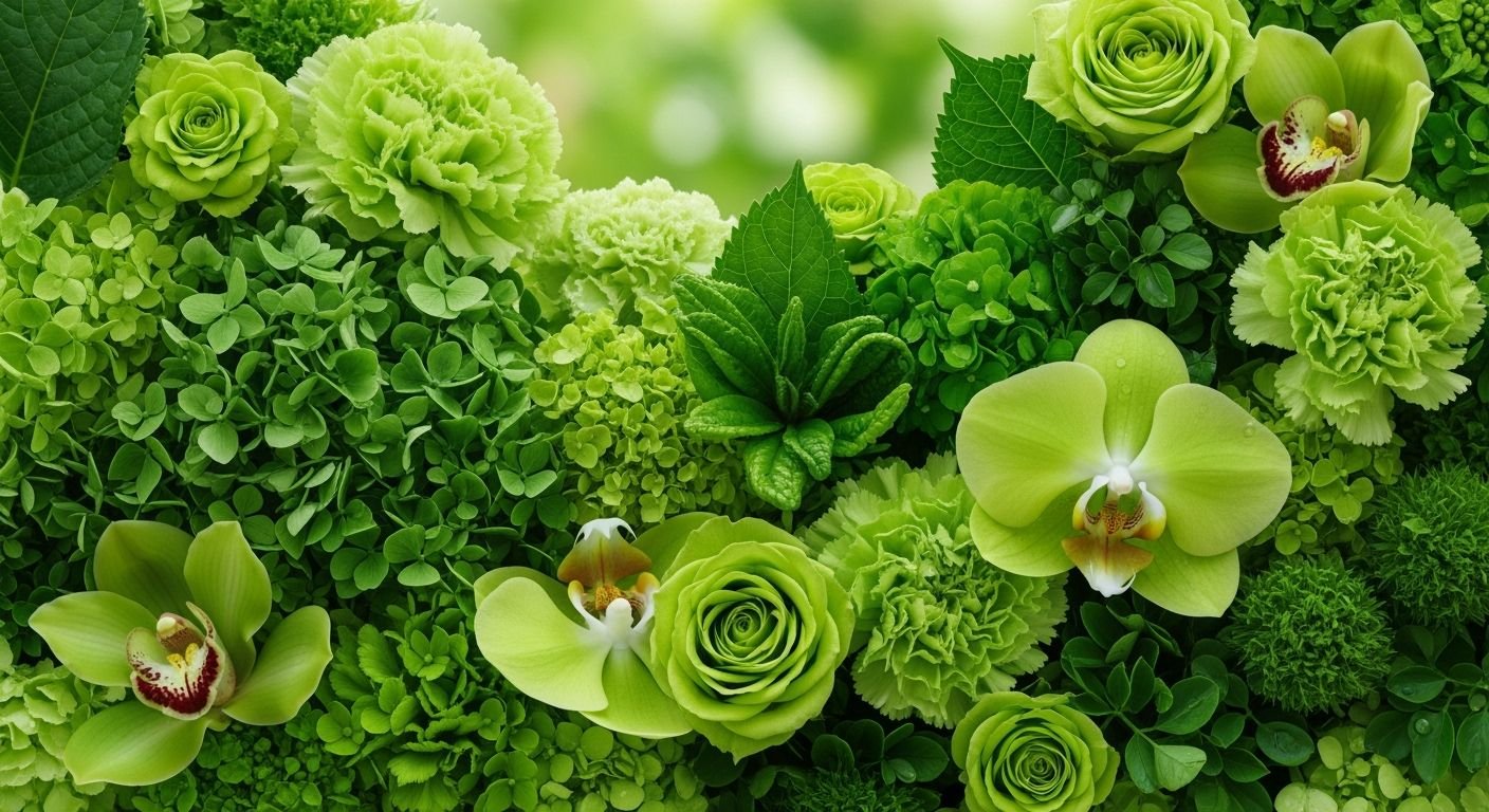 Green flower background image