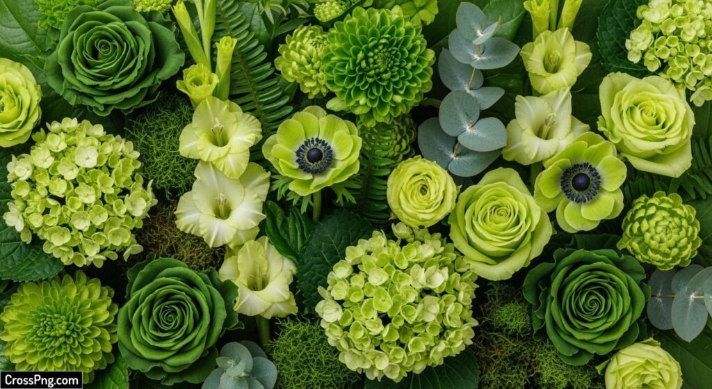 Green flower background image