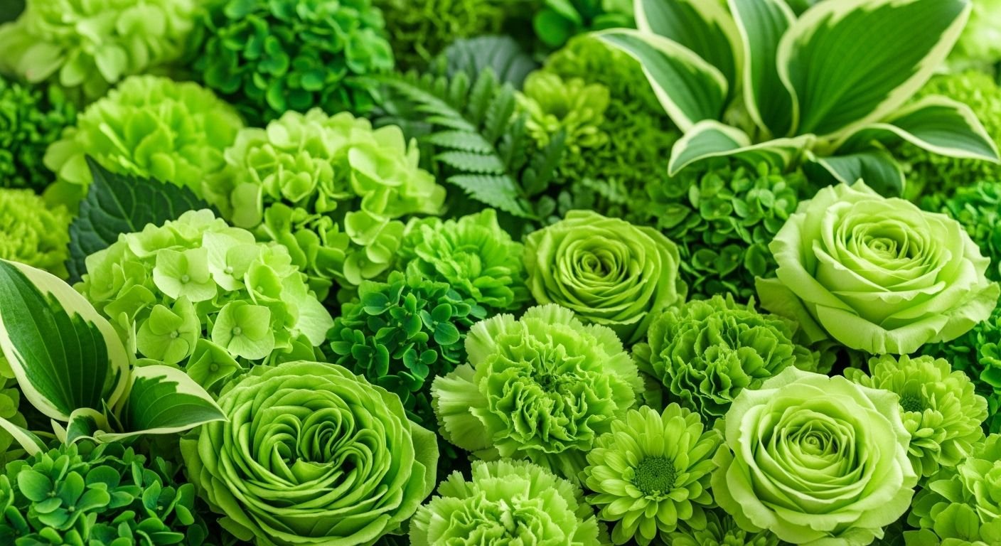 Green flower background image 2