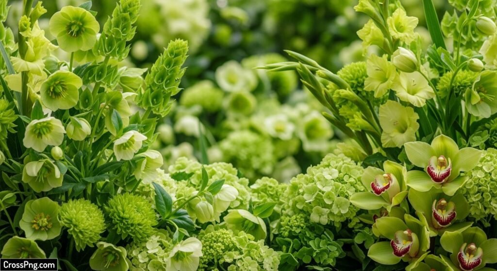 Green flower background image 2