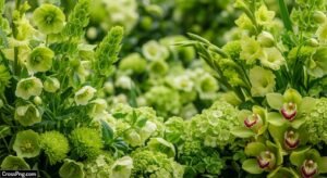 Green flower background image 2