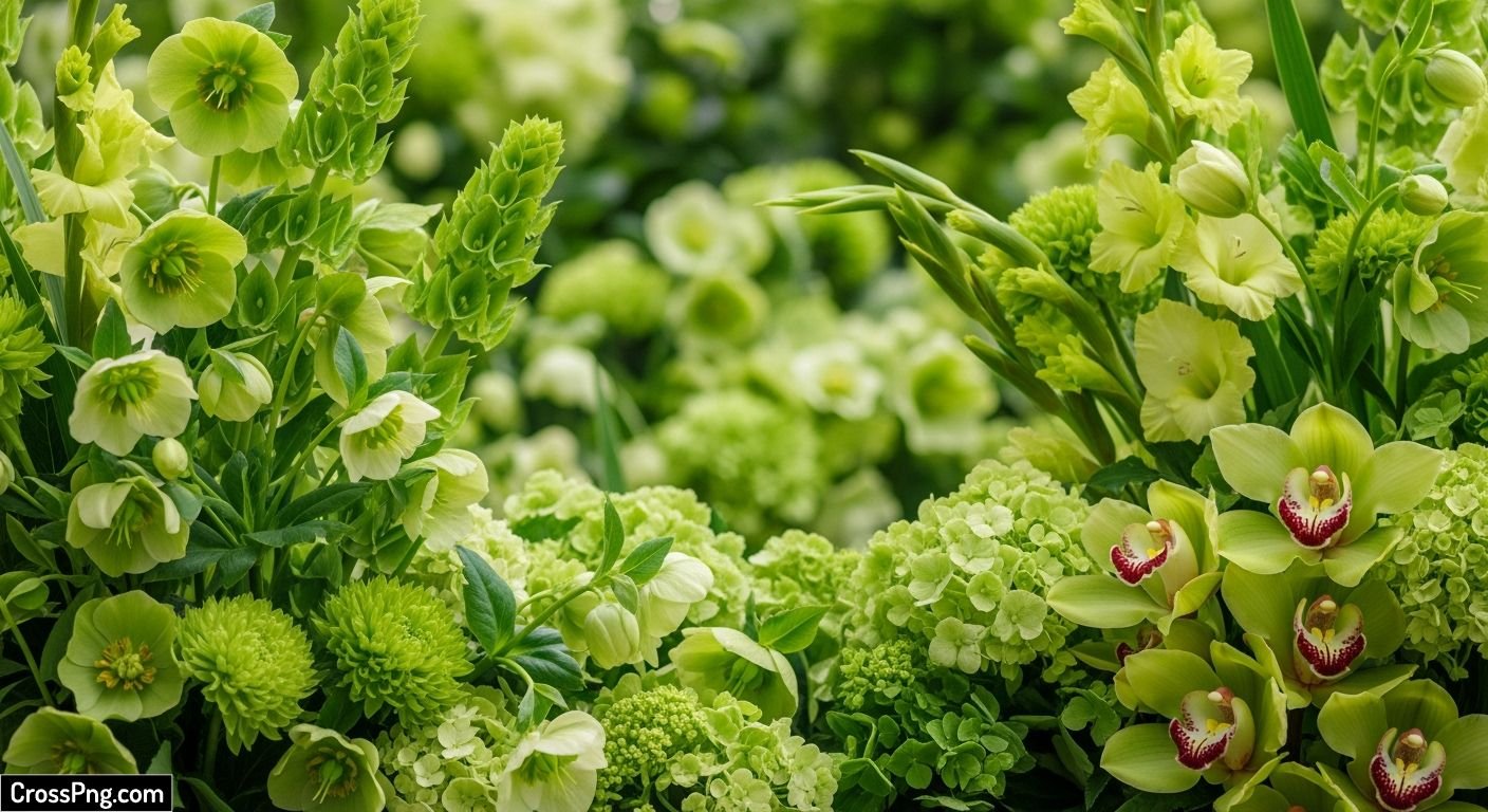 Green flower background image 2