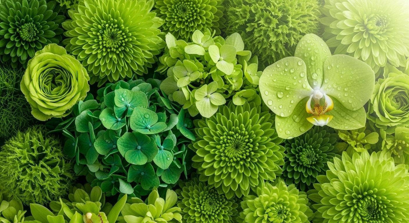 Green flower background image 3