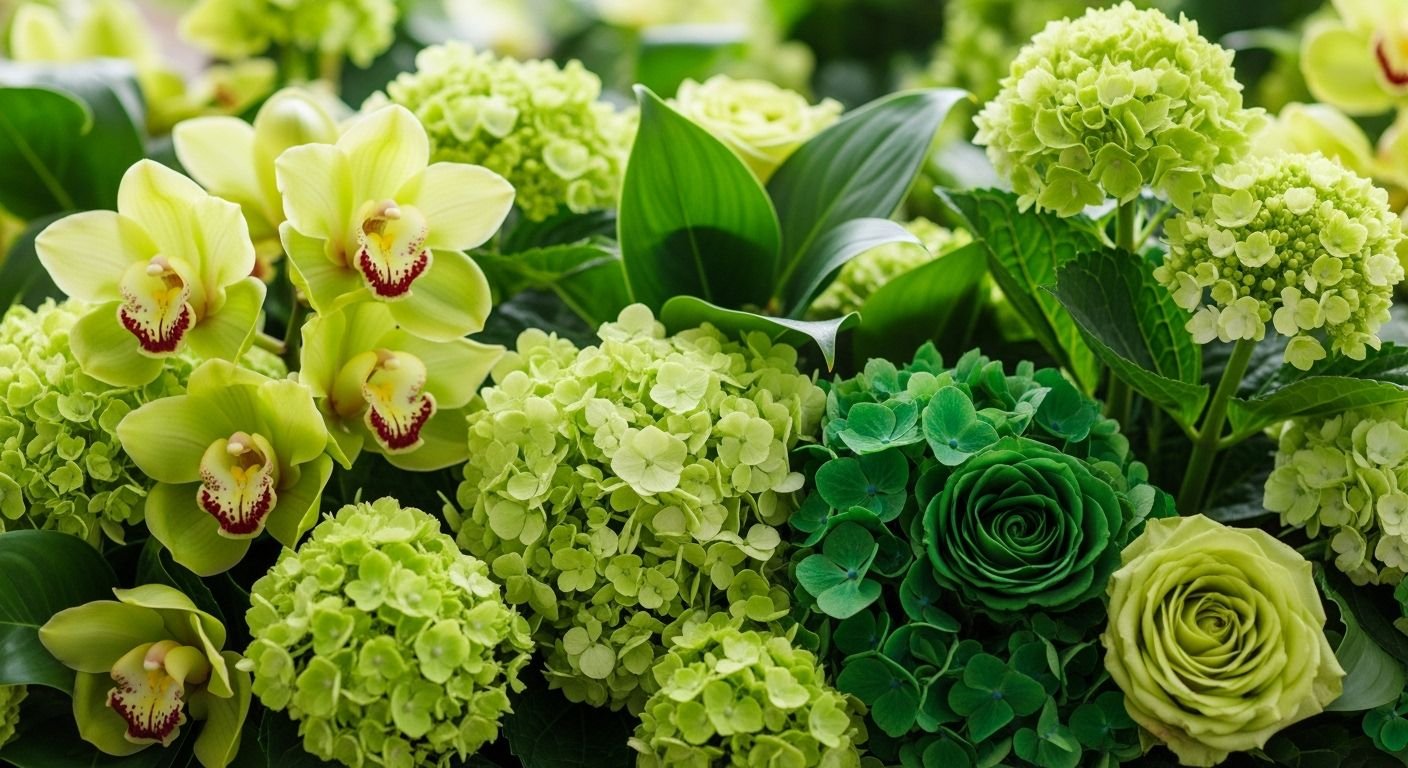 Green flower background image 4