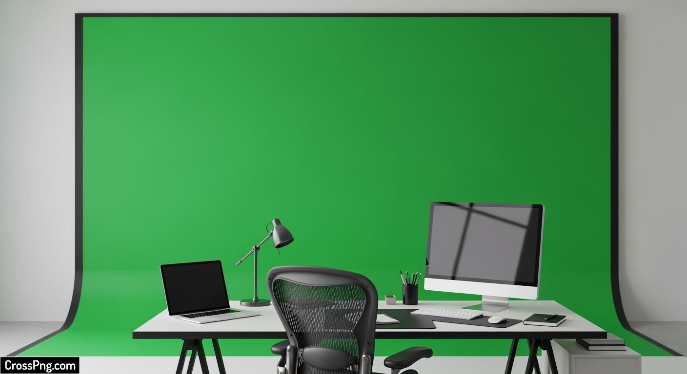 Green screen office background image