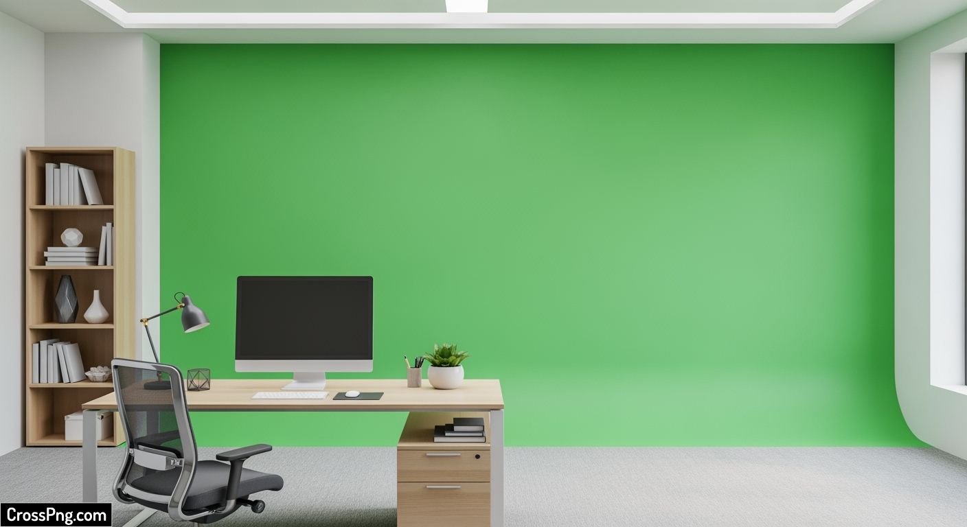 Green screen office background image 2