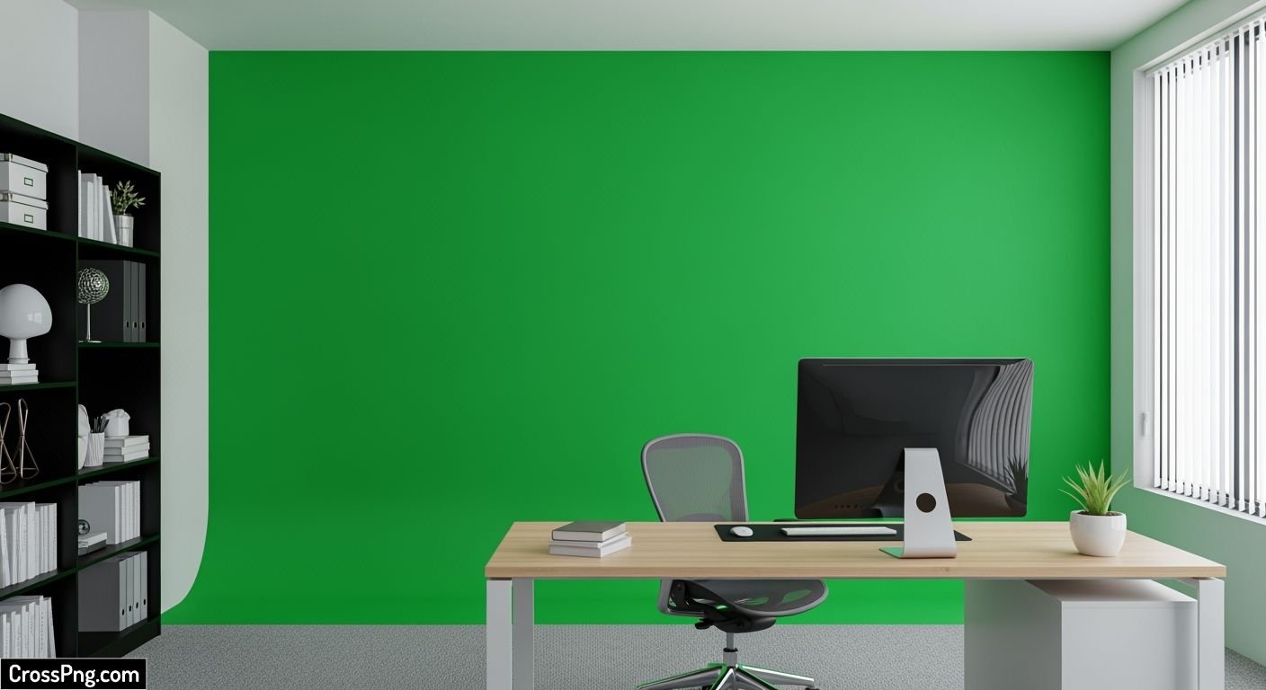 Green screen office background image 3