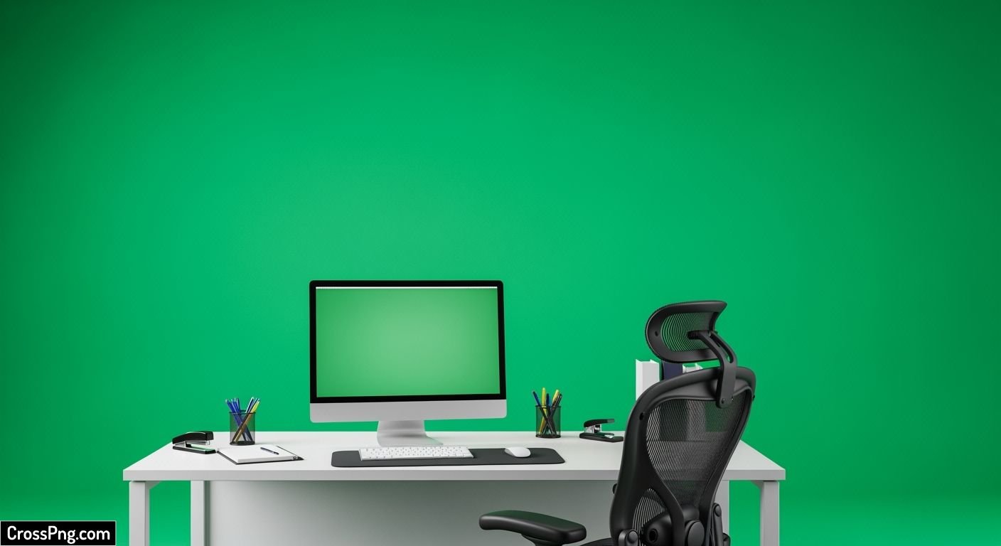 Green screen office background image