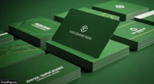 Green visiting card background image 3