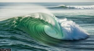 Green wave background image 2