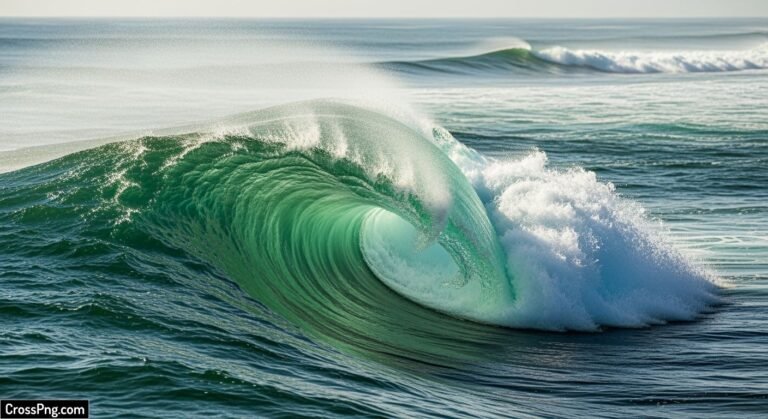 Green wave background image 2
