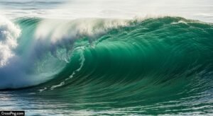 Green wave background image
