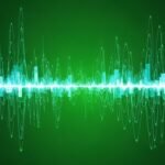 Green wave background tech x image