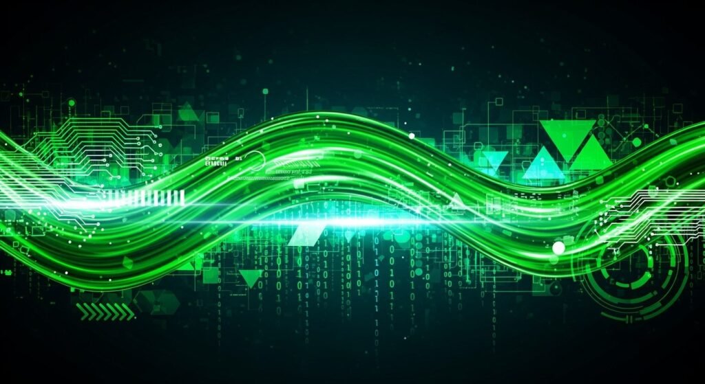 Green wave background tech x image 2