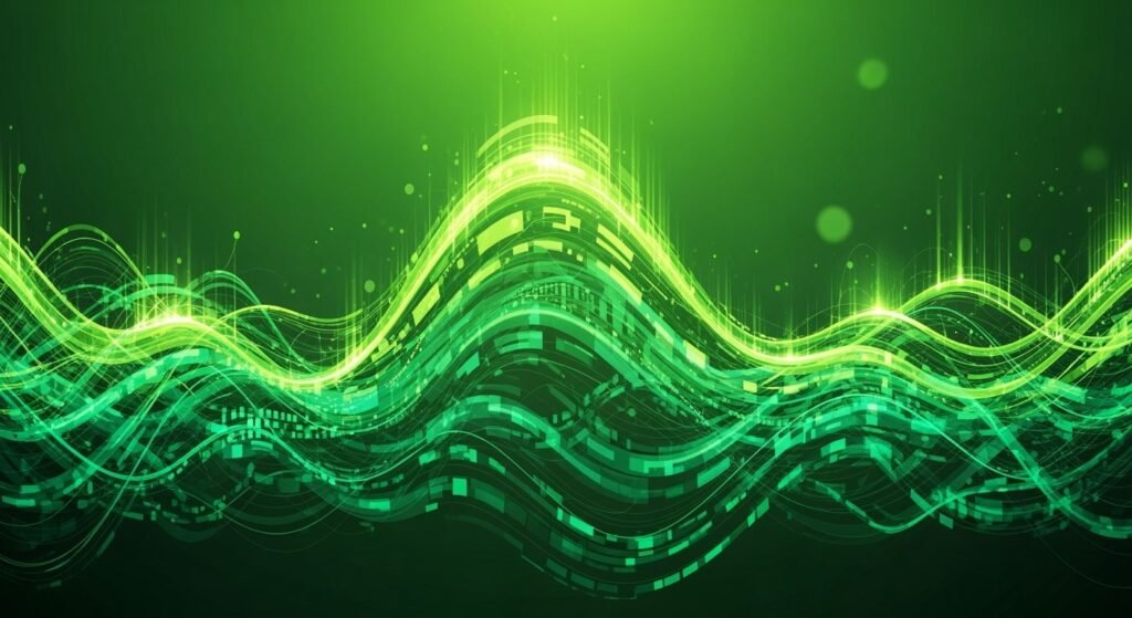 Green wave background tech x image 4