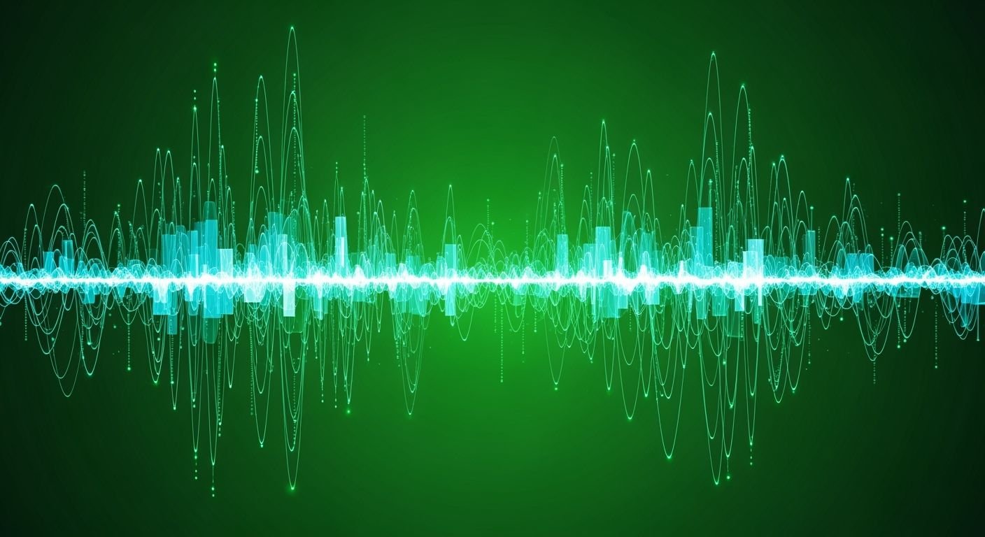 Green wave background tech x image