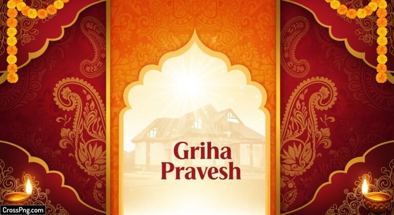 Griha pravesh invitation card background hd image