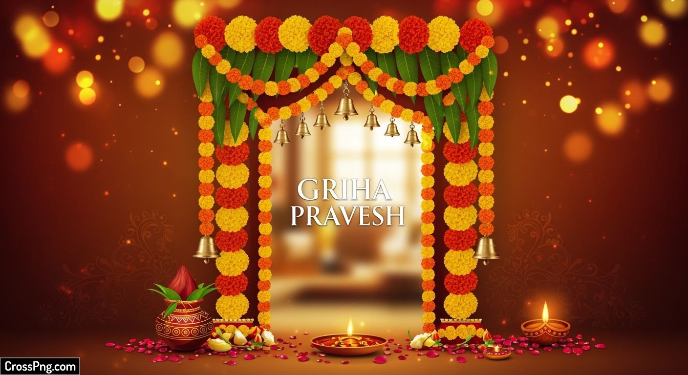 Griha pravesh invitation card background hd image