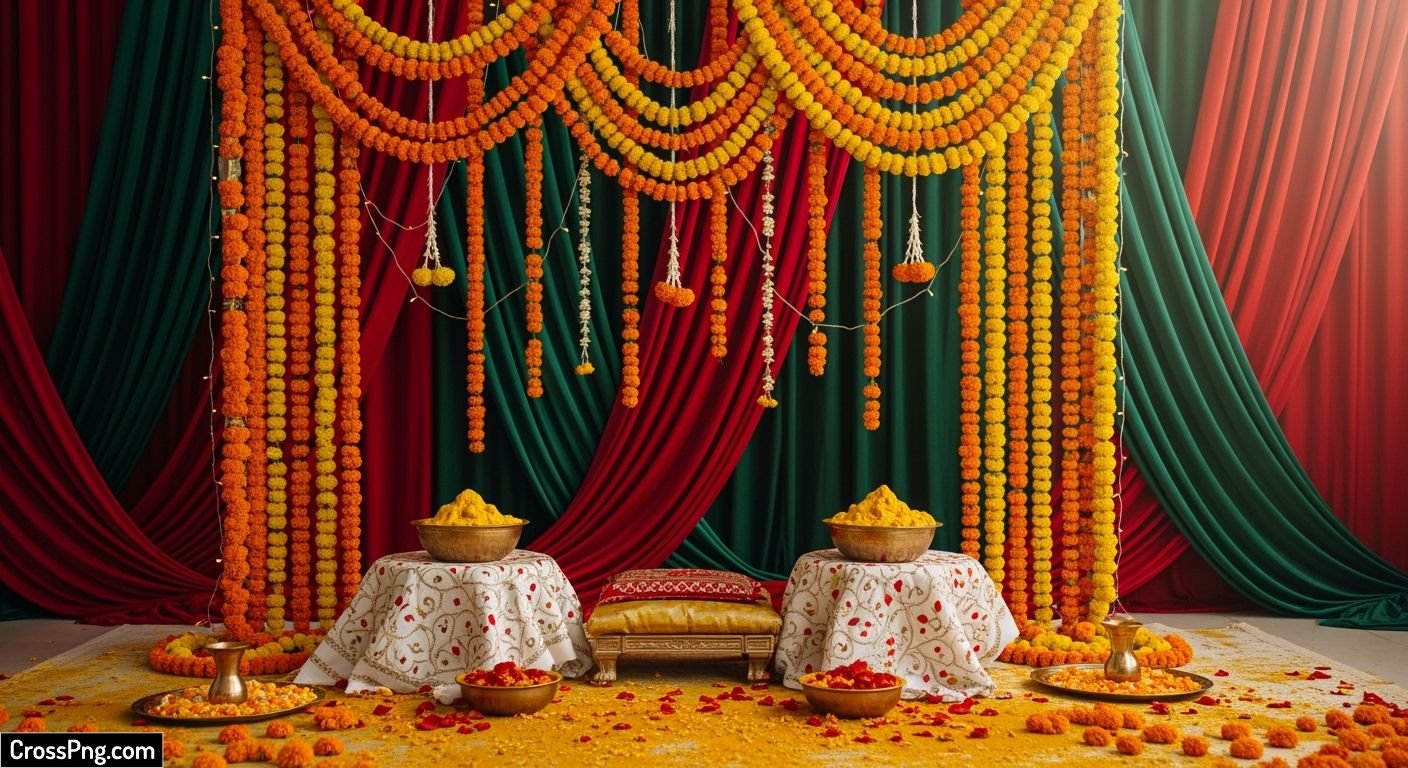 Haldi background decoration image