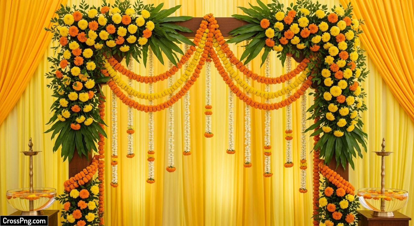 Haldi background decoration image