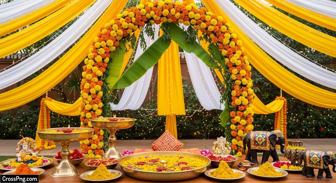 Haldi ceremony background hd image 2